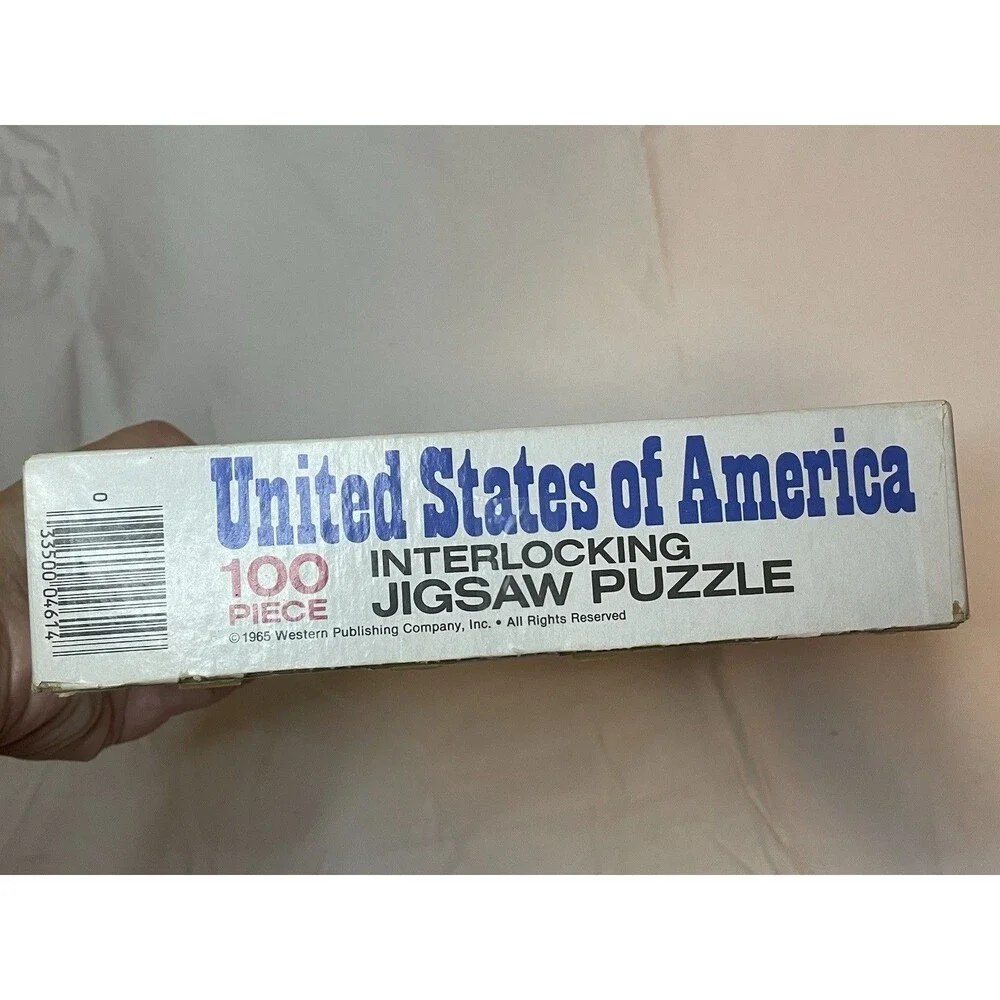 Golden United States of America Map Jigsaw Puzzle Geography 100 Pcs Educational